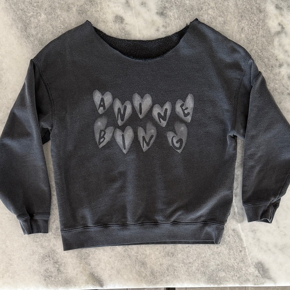 Anine Bing Charcoal Gray Crew Neck Sweater - Picture 2 of 8